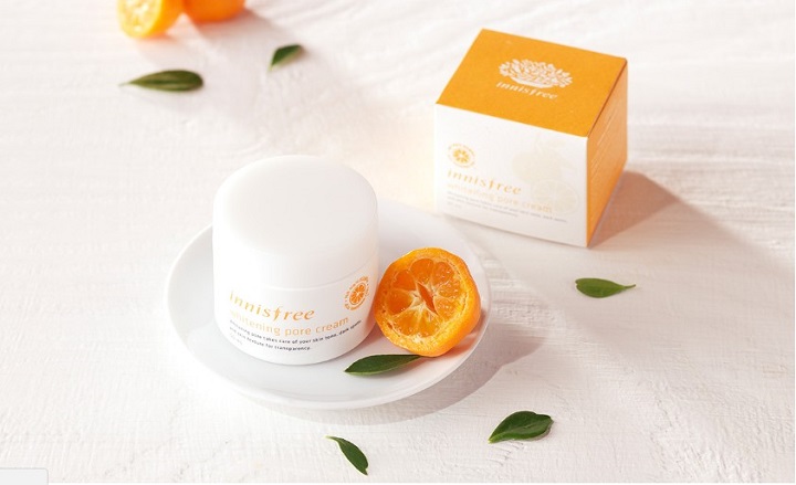 Innisfree Whitening Pore Cream giúp thu nhỏ lỗ chân lông