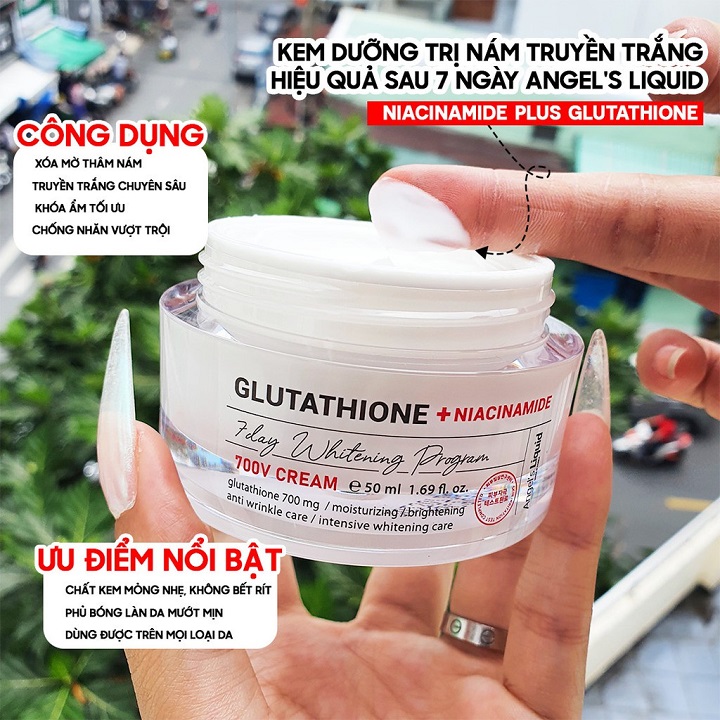 Kem Dưỡng Trắng Trị Nám Da Angel's Liquid Glutathione Plus Niacinamide 700 V Cream