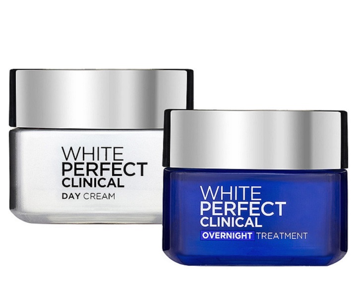 Kem dưỡng trắng da mặt ban ngày và đêm White Perfect Clinical của L'Oreal Paris