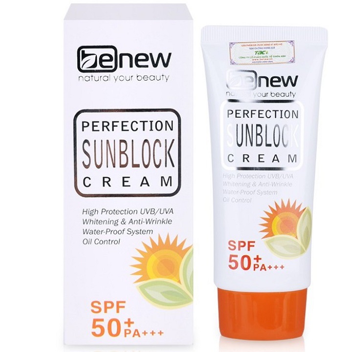 Kem dưỡng trắng da chống nắng ban ngày Benew perfection sunblock cream SPF50