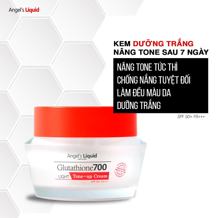 Kem Dưỡng Angel's Liquid Glutathione 700 Light Tone-Up Cream SPF50+/PA+++