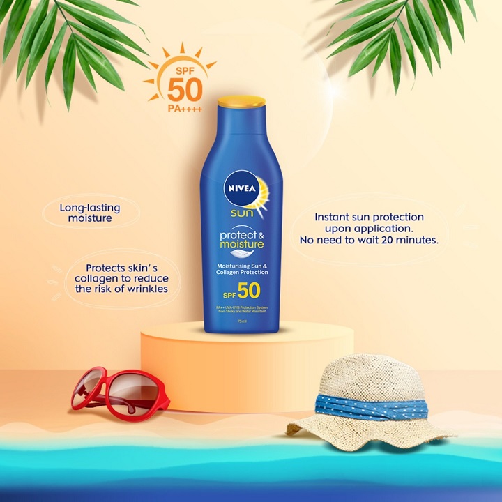 Nivea Sun Protect & Moisture SPF 50 PA++ bảo vệ da hiệu quả