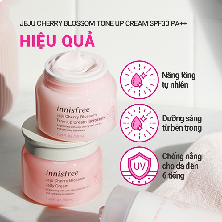 Kem dưỡng nâng tông chống nắng Innisfree Jeju Cherry Blossom Tone up Cream SPF30 PA++