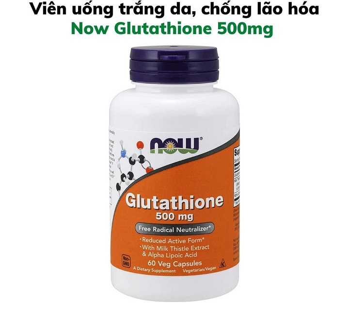 Viên uống trắng da Glutathione Now 500 mg